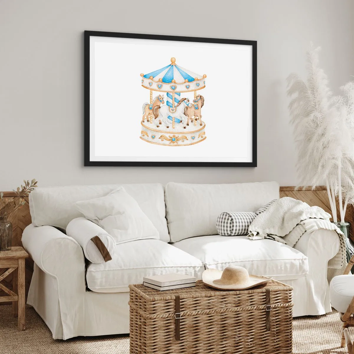 Poster in een zwarte lijst - Zoete jeugd - 70x50 cm