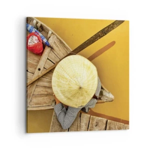 Schilderen op canvas - Het leven op de Gele Rivier - 60x60 cm