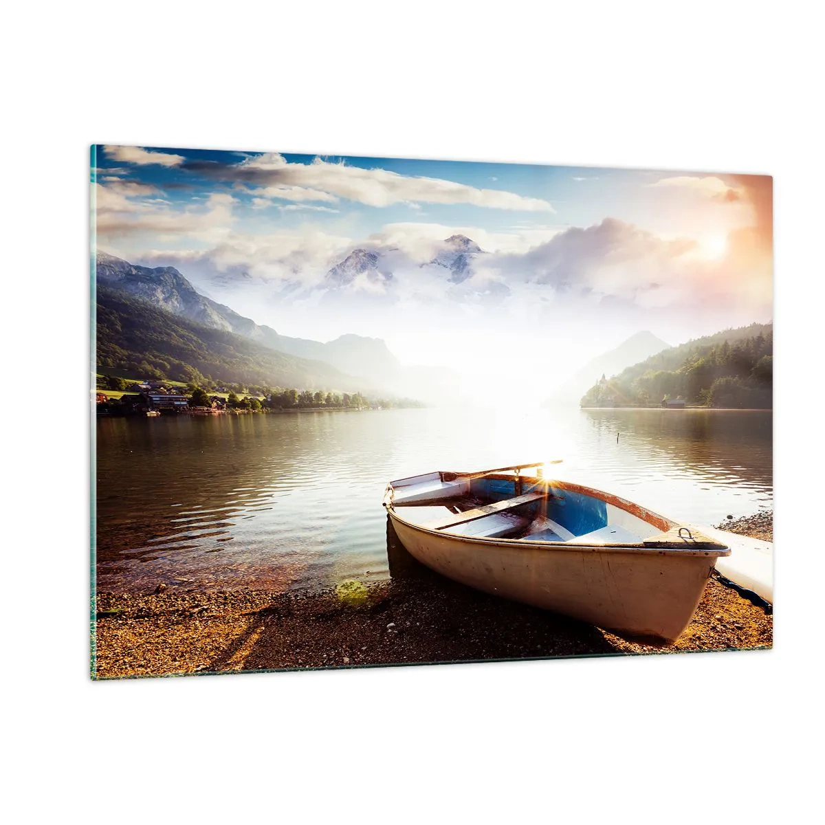 Schilderen op glas - Bij het grote en heldere water - 120x80 cm