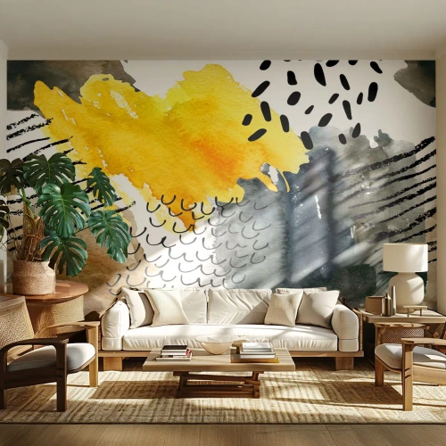 Zelfklevend Fotobehang Deluxe Sticker - Een ontmoeting van de elementen - Abstractie, Deel, Moderne kunst - 250x175 cm
