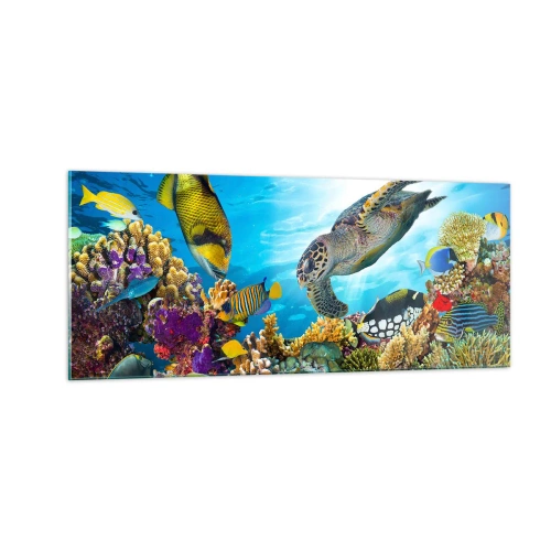 Schilderen op glas - Koraalpromenade - 100x40 cm