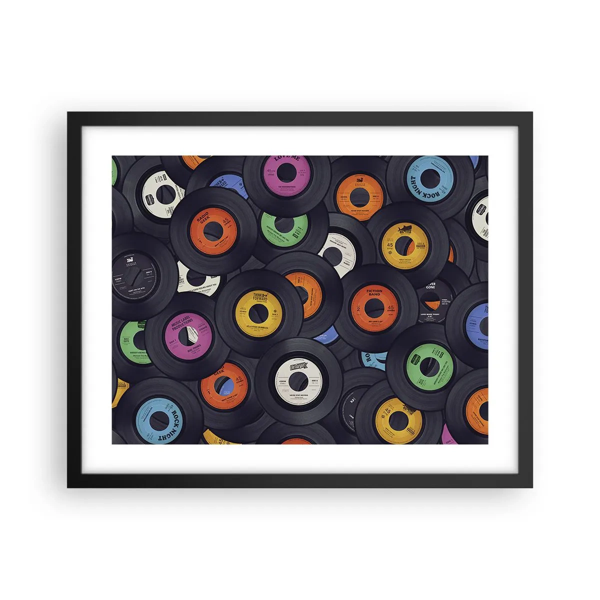 Poster in een zwarte lijst - De kleuren van de klassiekers - 50x40 cm