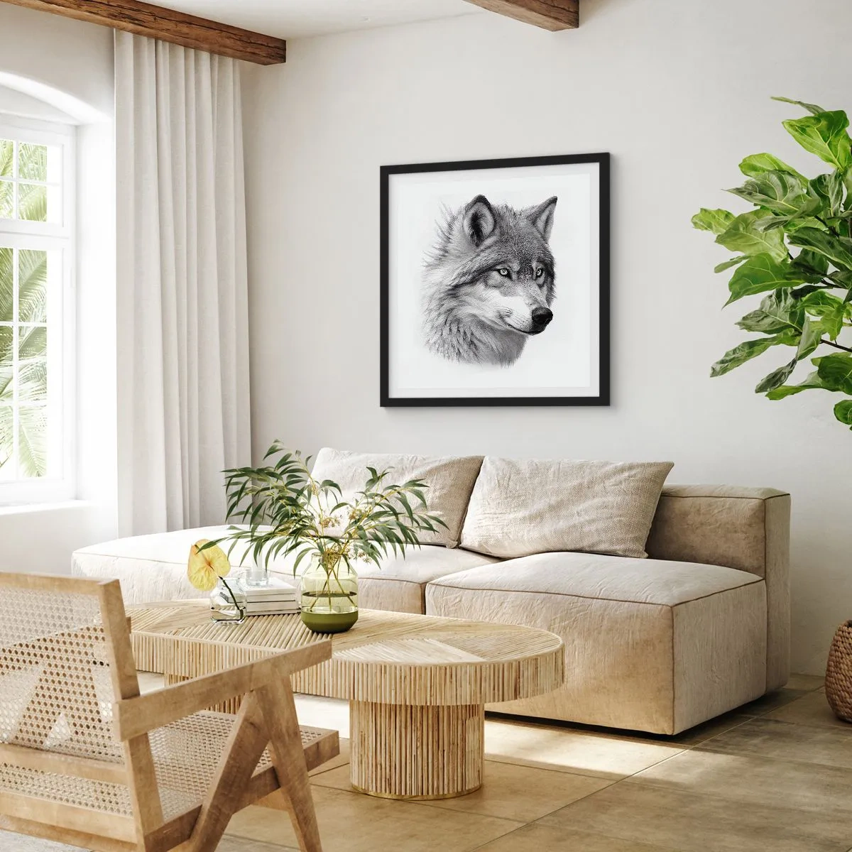 Poster in een zwarte lijst - Alfa – zonder twijfel - 50x50 cm