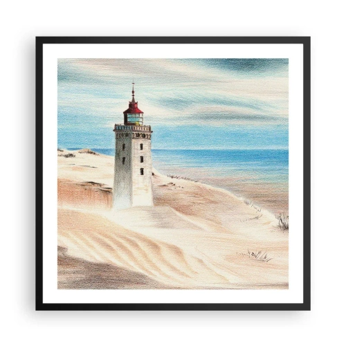 Poster in een zwarte lijst - Altijd staren naar de zee - 60x60 cm