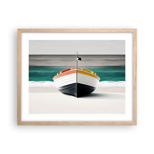 Een poster in een licht eiken lijst - Op zijn plaats - 50x40 cm