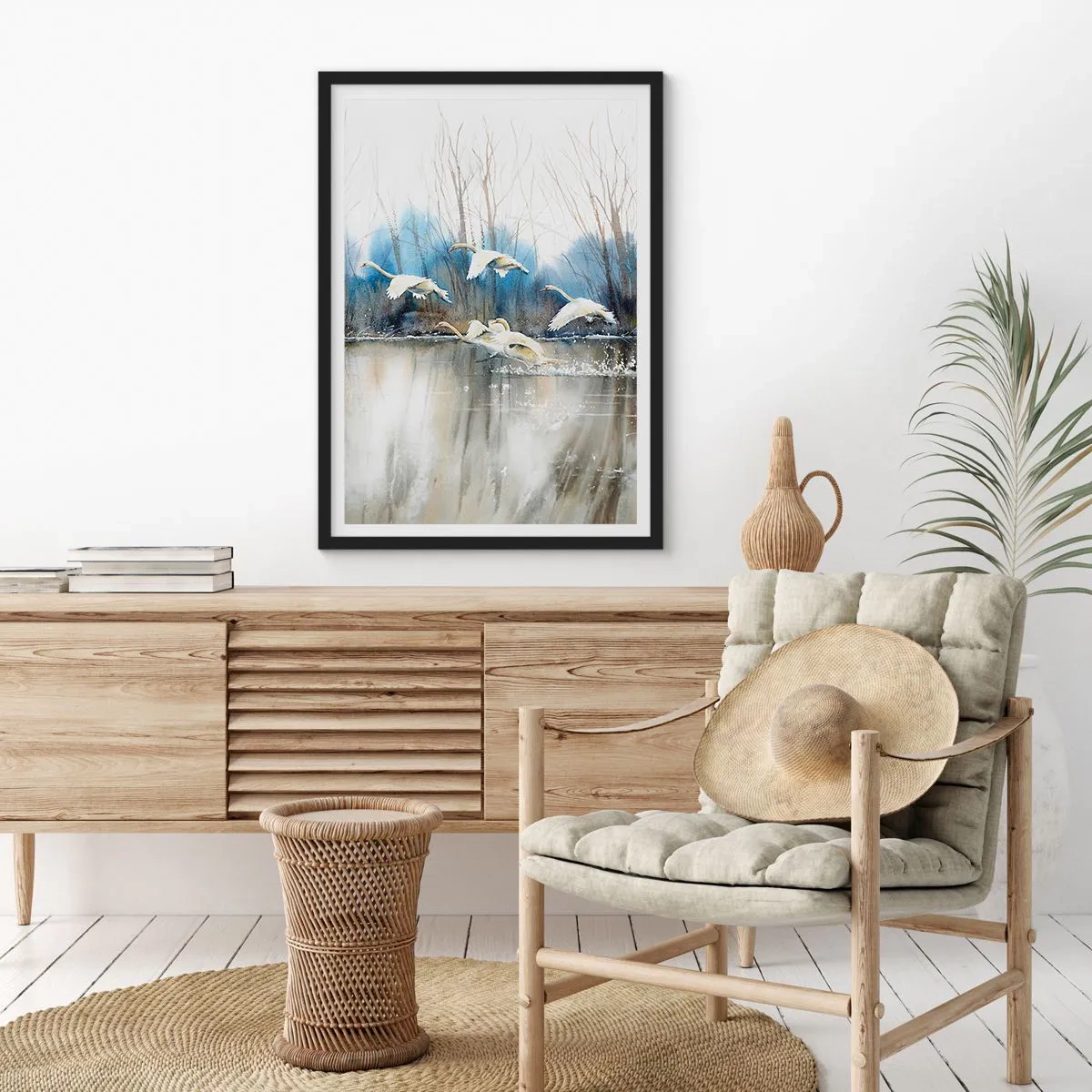 Poster in een zwarte lijst - Zoals in het sprookje over wilde zwanen - 30x40 cm