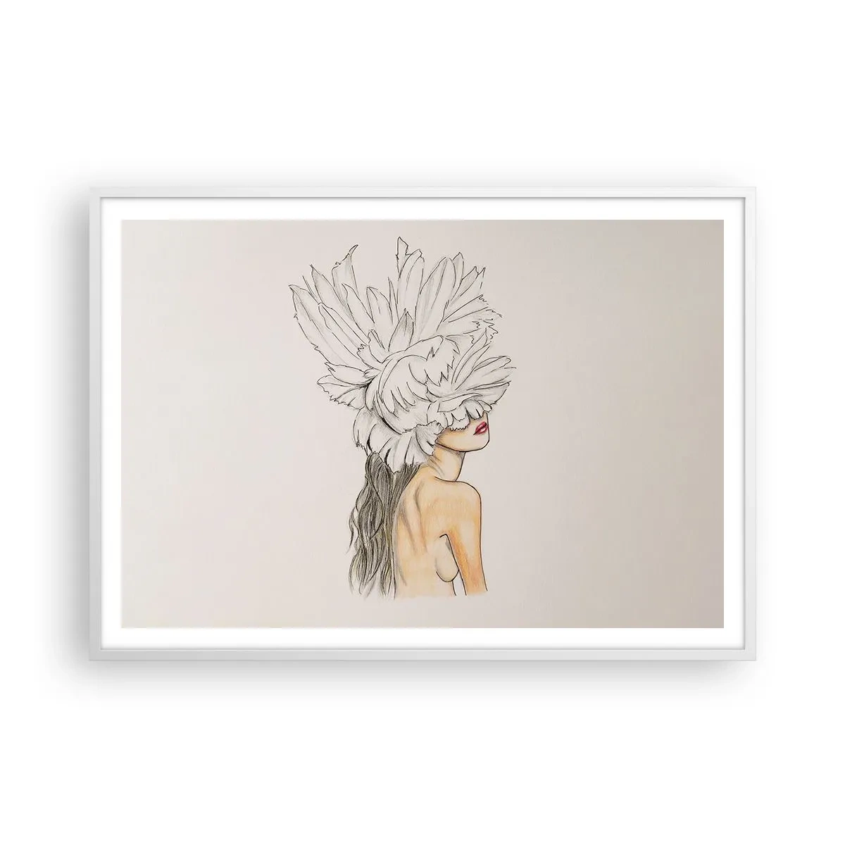 Poster in een witte lijst - gekroonde schoonheid - 100x70 cm