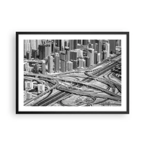 Poster in een zwarte lijst - Dubai - de onmogelijke stad - 70x50 cm