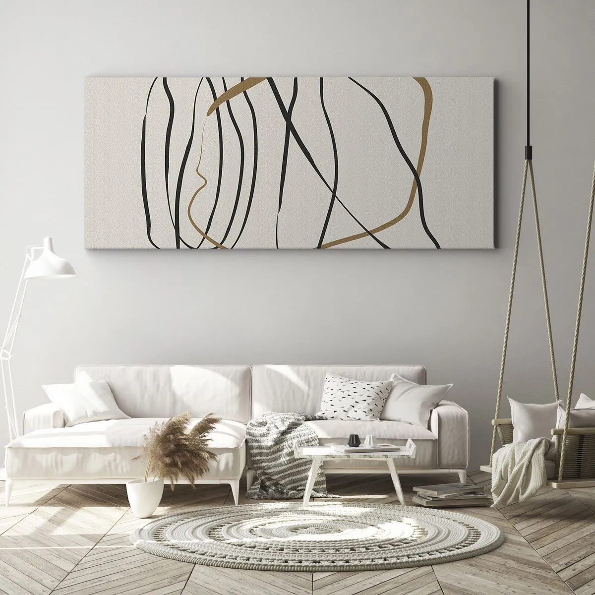 Schilderen op canvas - Compositie – loopdans - 100x40 cm