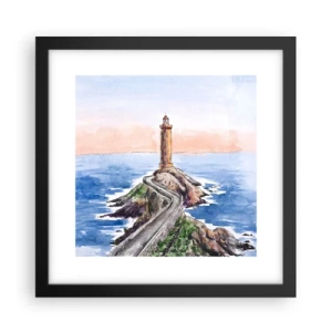 Poster in een zwarte lijst - Kijkend naar de zee - 30x30 cm