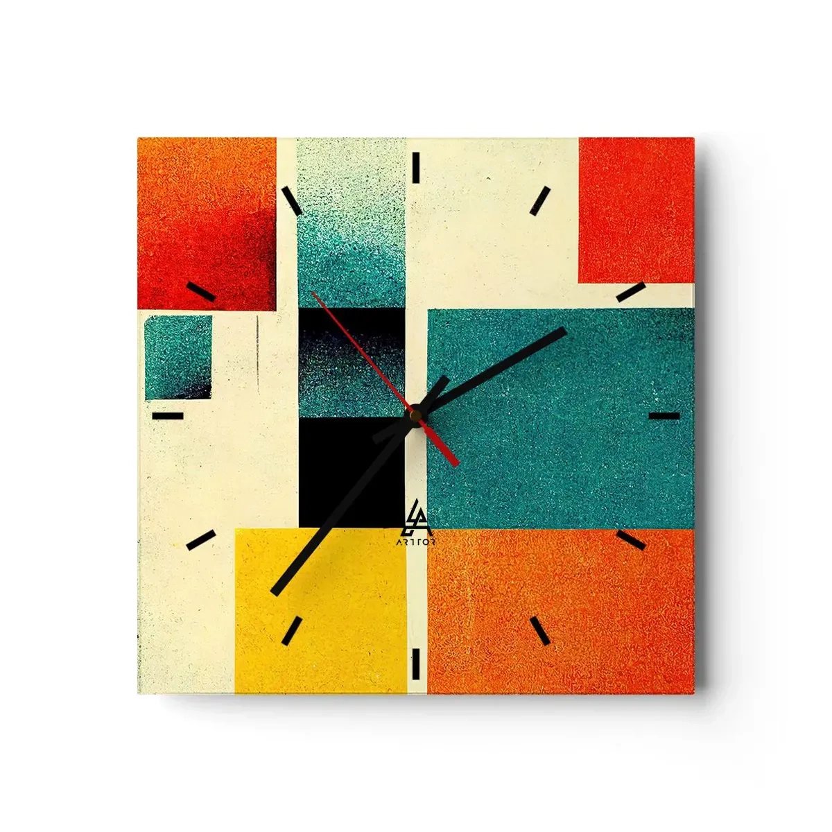 Wandklok - Klok - Geometrische abstractie – goede energie - 30x30 cm