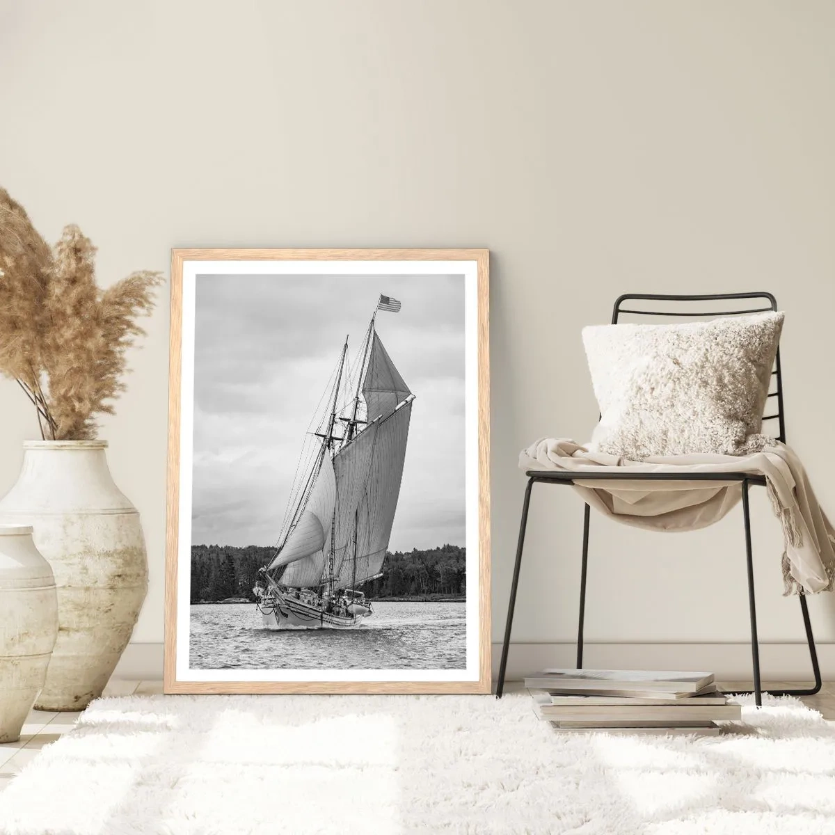 Een poster in een licht eiken lijst - Broeders van de wind - 70x100 cm