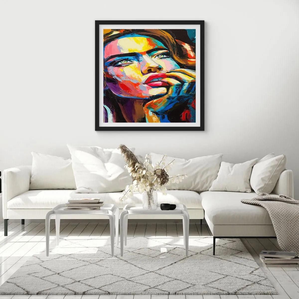 Poster in een zwarte lijst - Dromen vliegen in de lucht als vogels - 40x40 cm