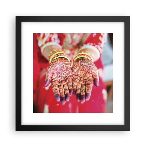 Poster in een zwarte lijst - Klaar om je geluk te vangen? - 30x30 cm