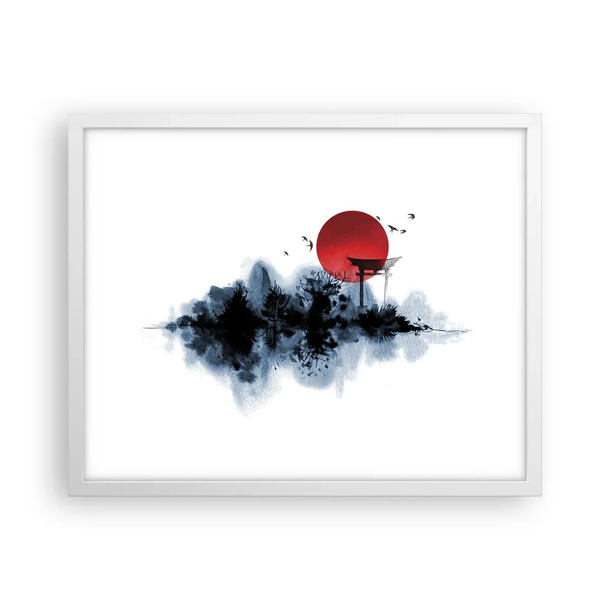 Poster in een witte lijst - Japanse weergave - 50x40 cm