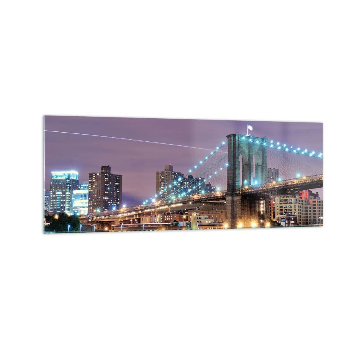 Schilderen op glas - Al vele jaren de Brooklyn Bridge - 140x50 cm