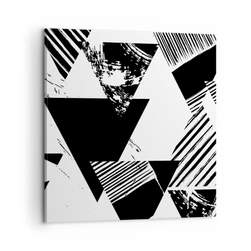 Schilderen op canvas - Regen van driehoeken - 60x60 cm