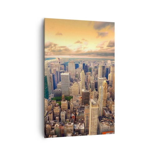 Schilderen op canvas - Vergulde metropool - 80x120 cm