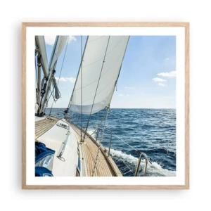 Een poster in een licht eiken lijst - Ahoi, avontuur - 60x60 cm