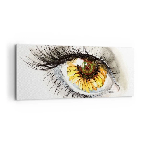 Schilderen op canvas - Een look zo warm als de zomer - 100x40 cm