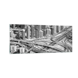 Schilderen op glas - Dubai - de onmogelijke stad - 100x40 cm