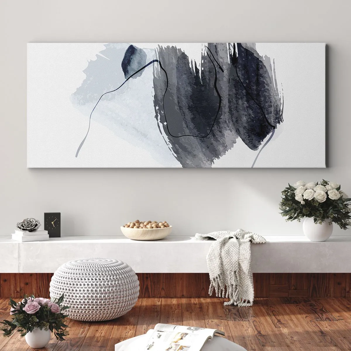 Schilderen op canvas - Intensiteit en beweging - 160x50 cm