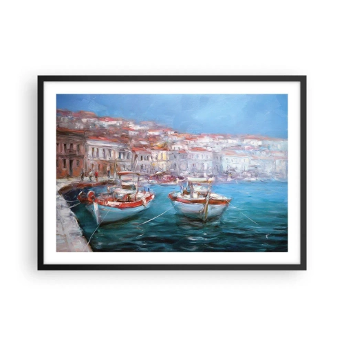 Poster in een zwarte lijst - Italiaanse baai - 70x50 cm