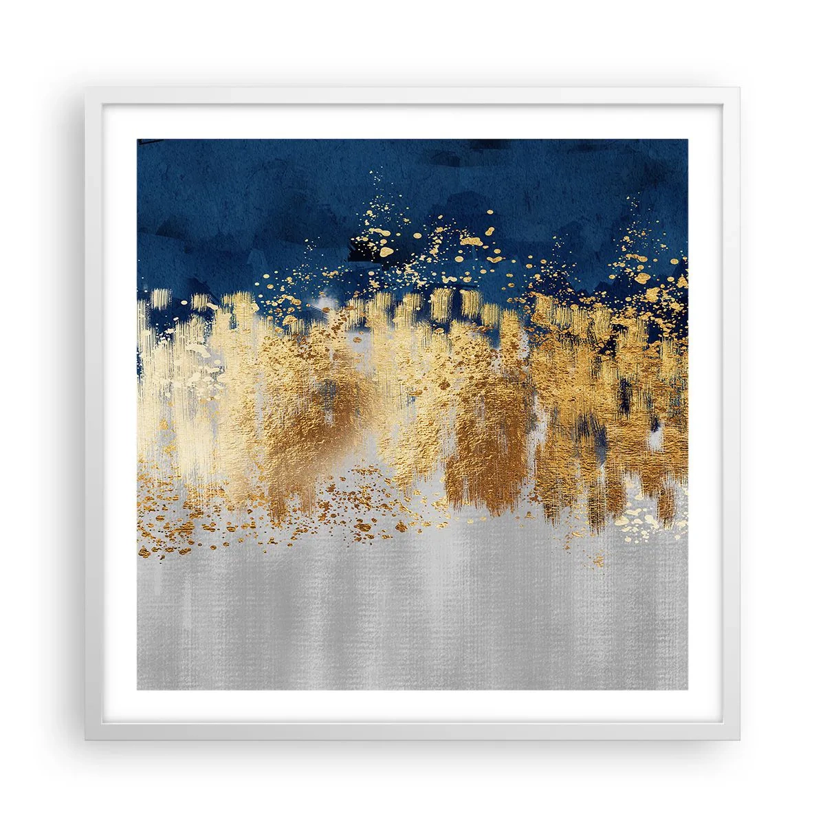 Poster in een witte lijst - Een moderne compositie met sprankeling - 60x60 cm