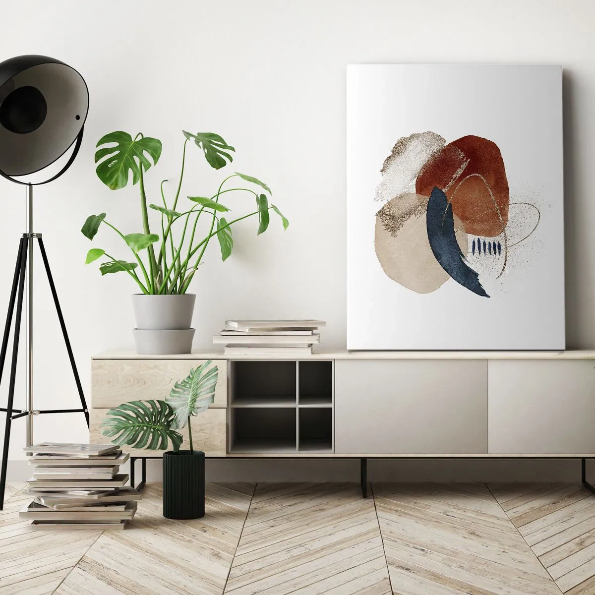 Schilderen op canvas - Ovale compositie - 45x80 cm