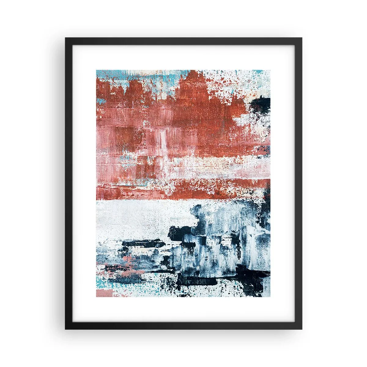 Poster in een zwarte lijst - Fifty Fifty abstract - 40x50 cm