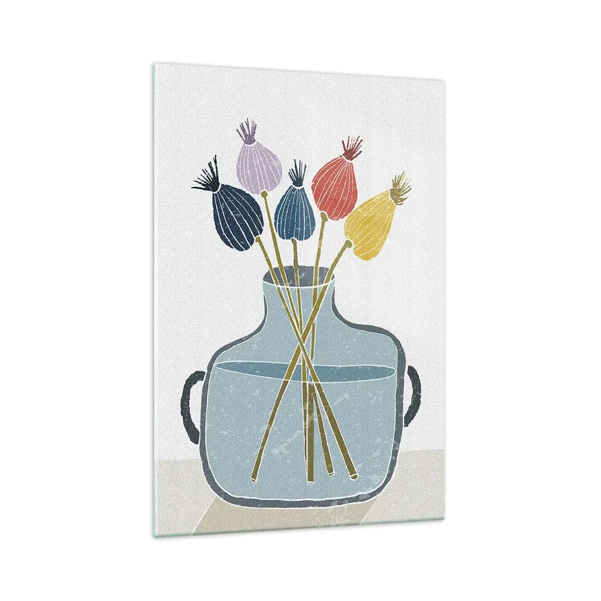 Schilderen op glas - Alsof hij met maanzaad heeft gezaaid - 70x100 cm