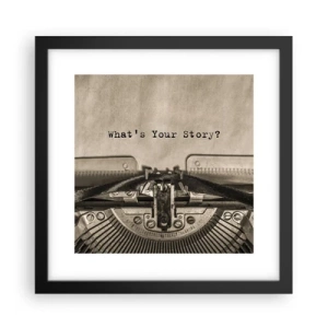 Poster in een zwarte lijst - Vertel het mee - 30x30 cm