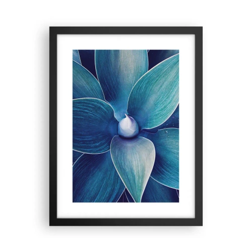 Poster in een zwarte lijst - Blauw uit de lucht - 30x40 cm