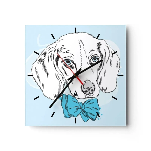Wandklok - Klok - Hond elegantie - 40x40 cm