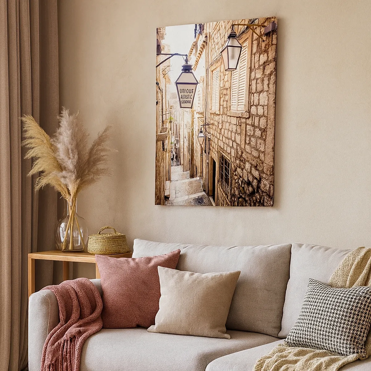 Schilderen op canvas - Een charmant steegje - 50x70 cm