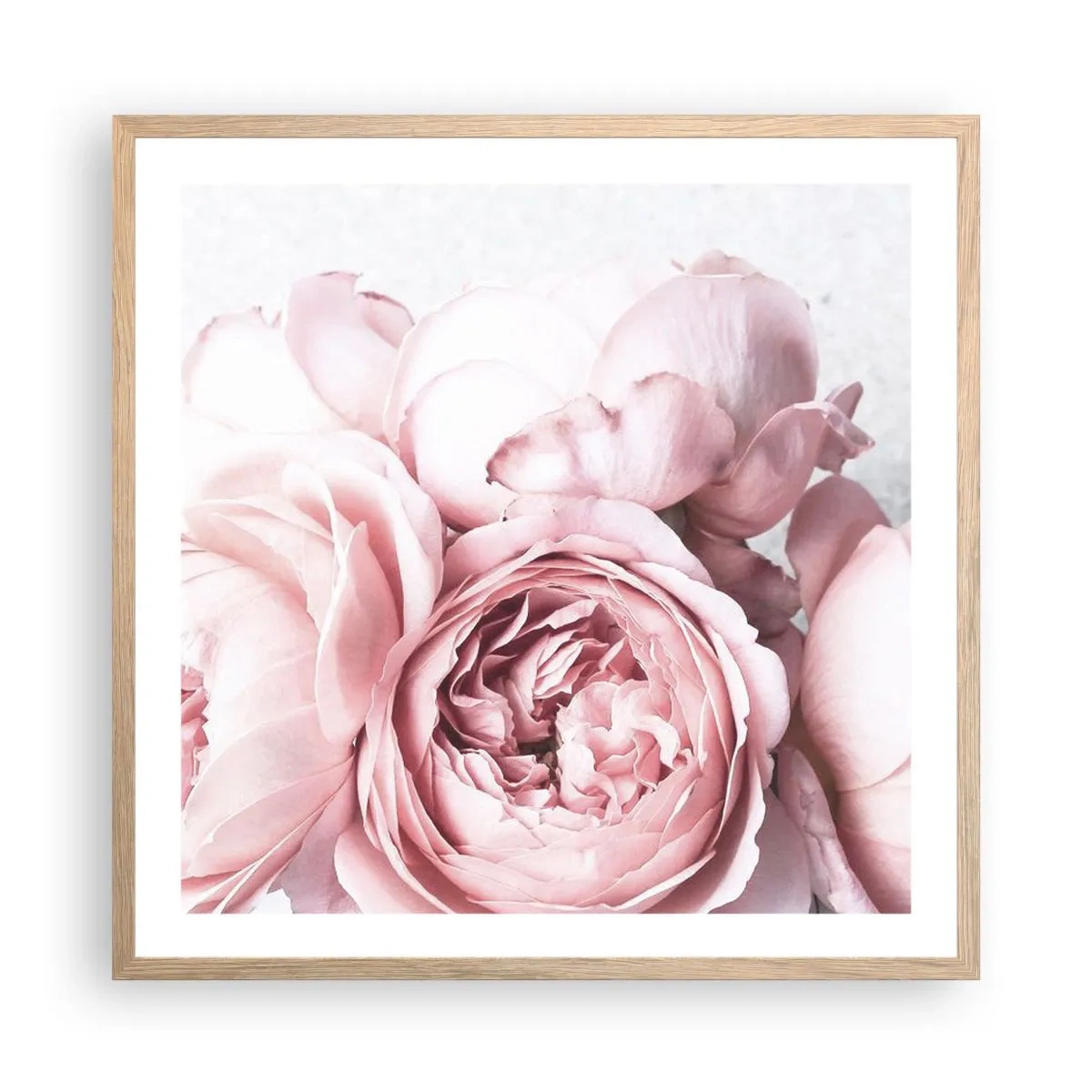 Een poster in een licht eiken lijst - Voor romantici - 60x60 cm