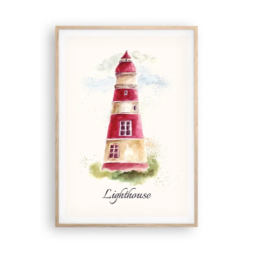 Een poster in een licht eiken lijst - Er is altijd goed weer in de buurt - 70x100 cm