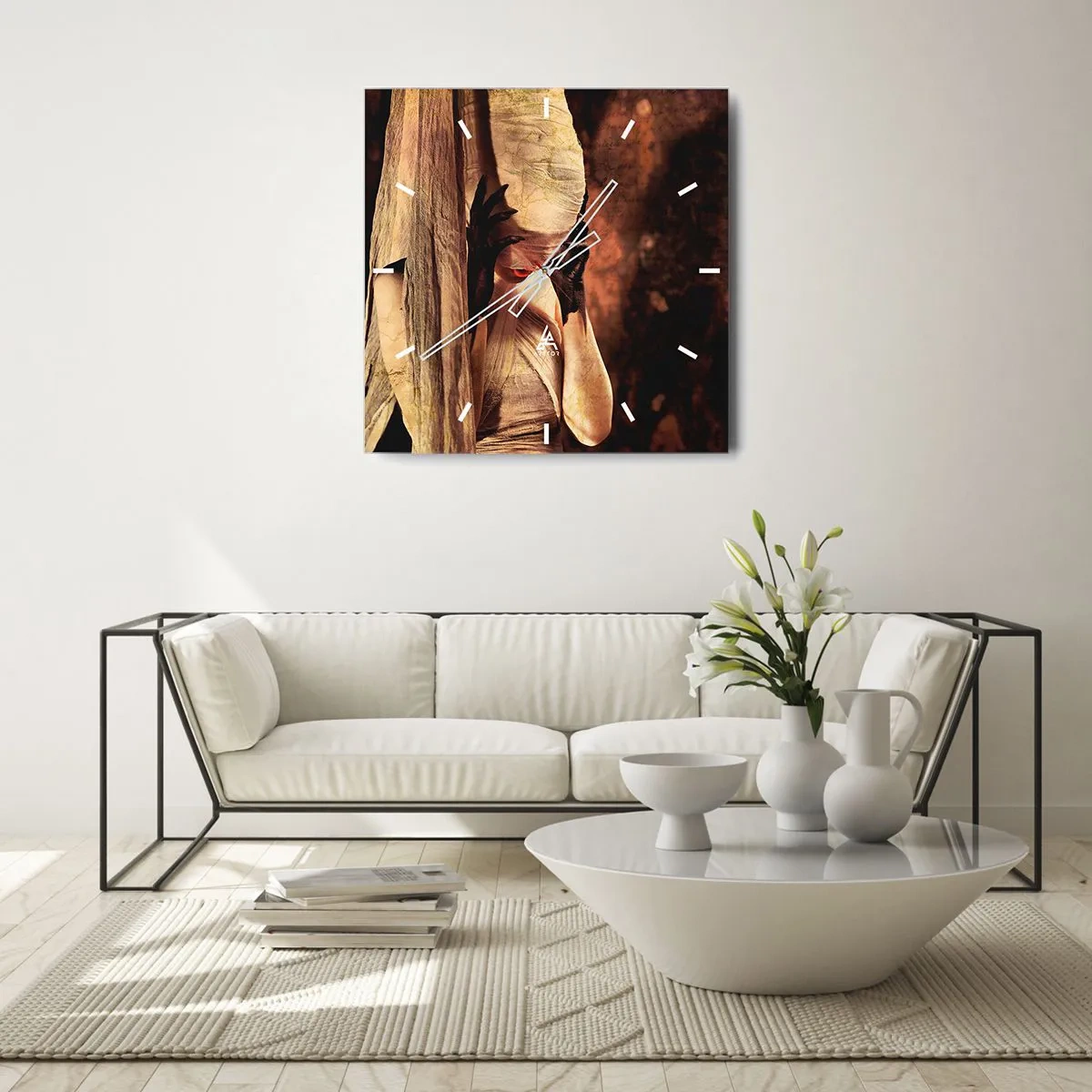 Wandklok - Klok - Tussen goed en kwaad - 40x40 cm