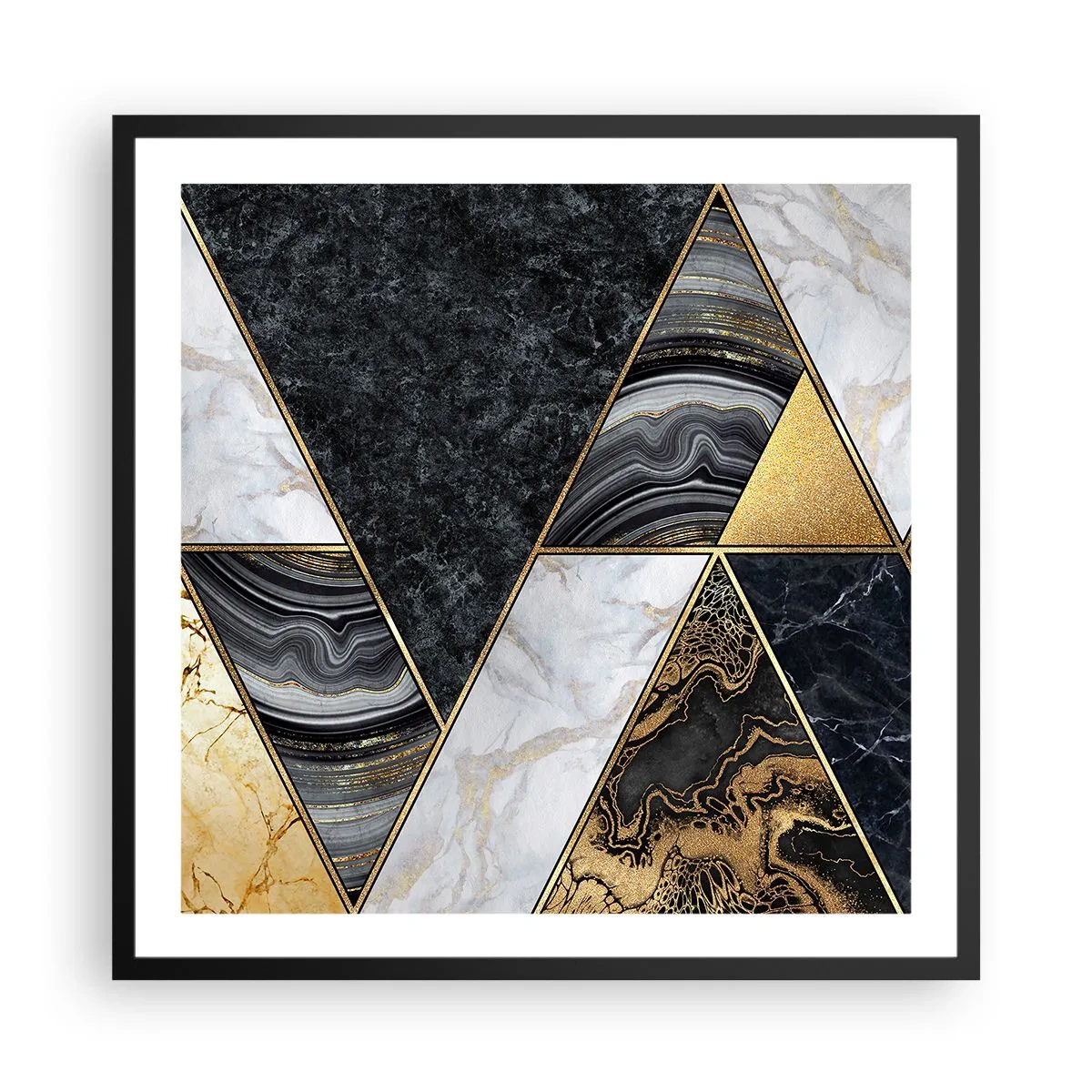 Poster in een zwarte lijst - Steen bij steen - 60x60 cm