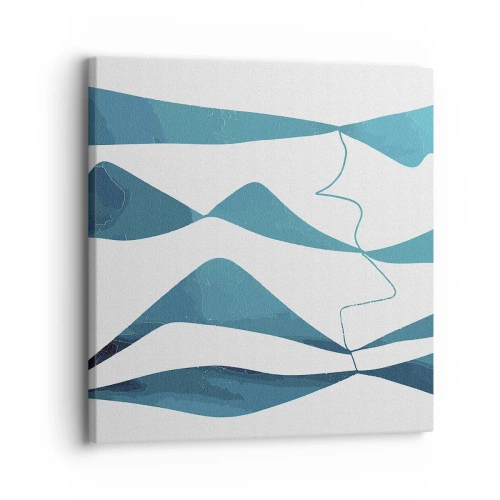 Schilderen op canvas - Abstractie: turquoise verbinding - 30x30 cm