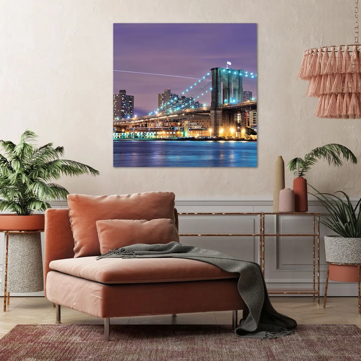 Schilderen op canvas - Al vele jaren de Brooklyn Bridge - 70x70 cm