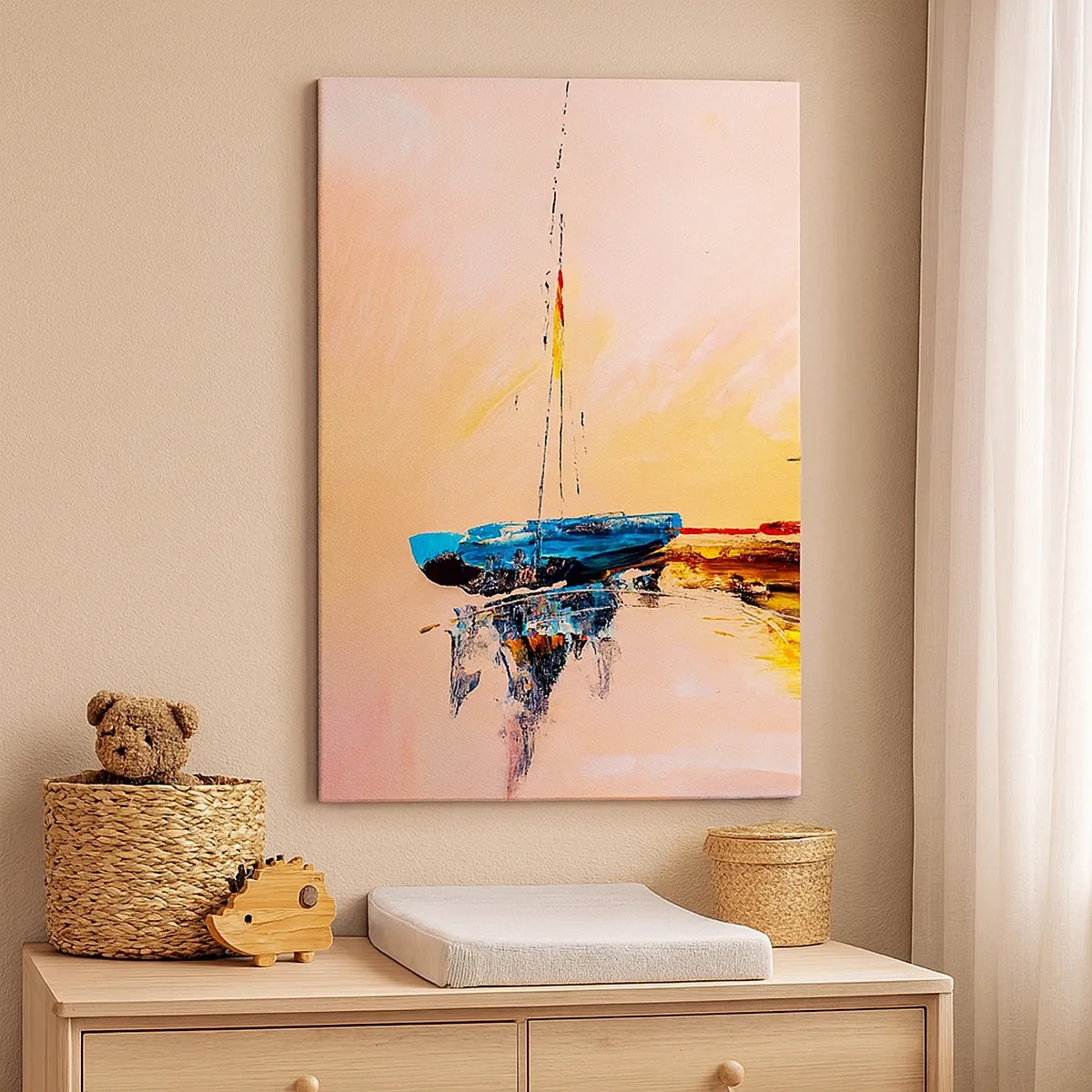 Schilderen op canvas - Avond in de jachthaven - 50x70 cm