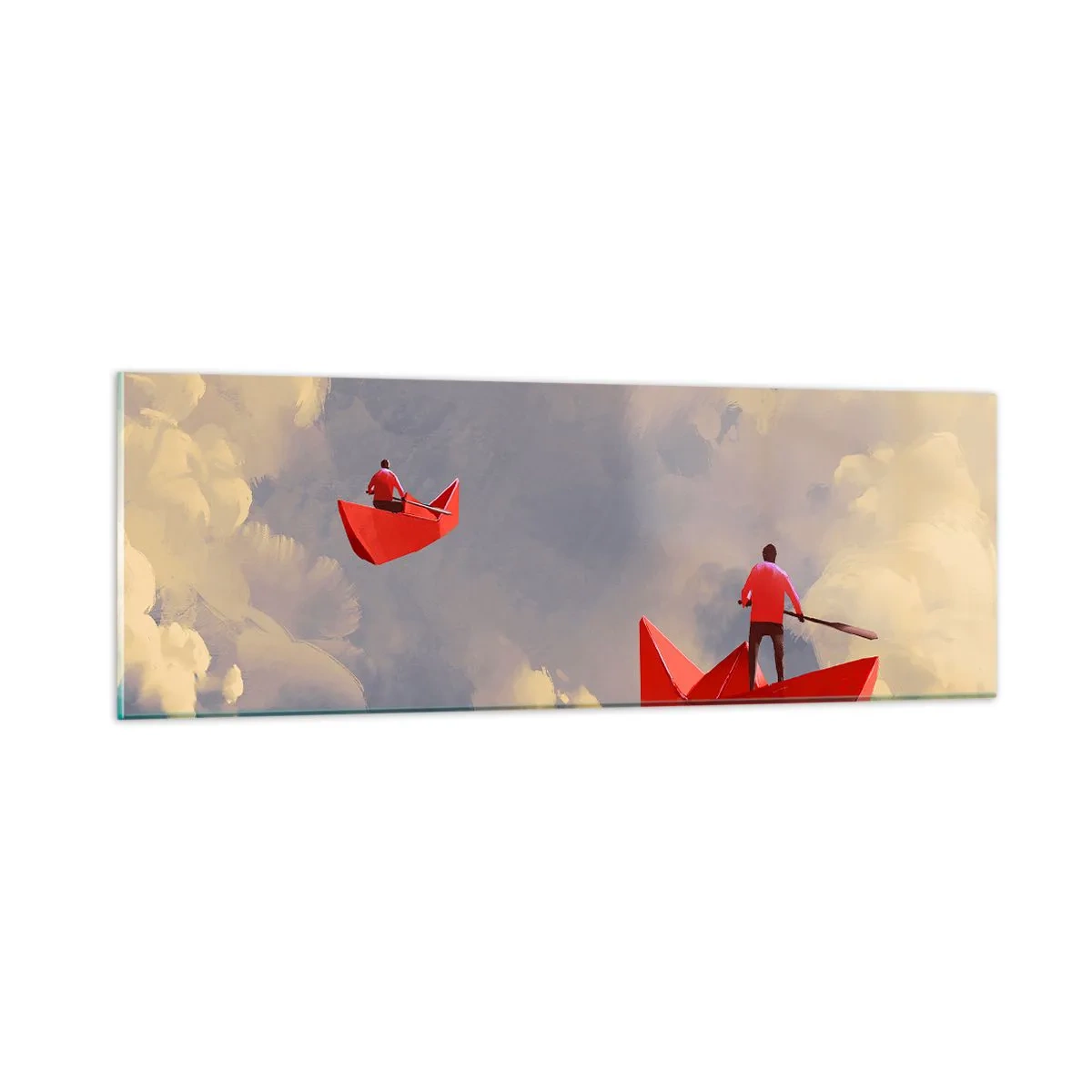 Schilderen op glas - Dromers expeditie - 90x30 cm