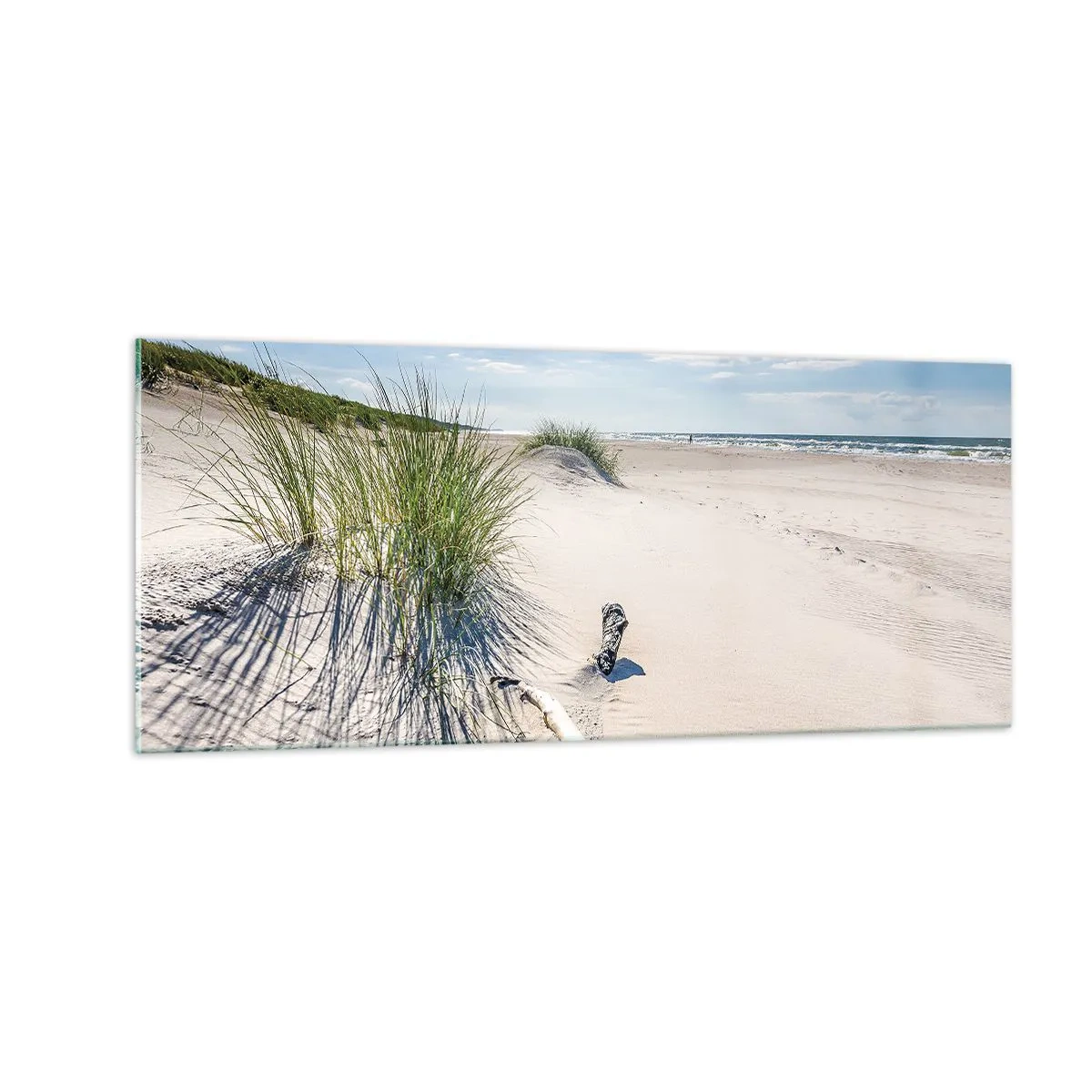 Schilderen op glas - De mooiste zandstrand? Oostzee-strand - 100x40 cm