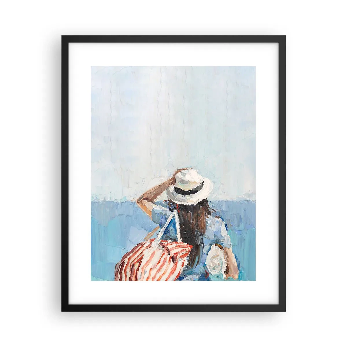 Poster in een zwarte lijst - Welkom bij je vakantie - 40x50 cm