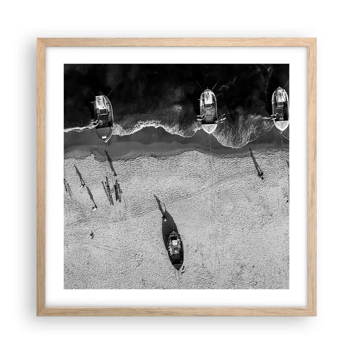 Een poster in een licht eiken lijst - Nog steeds aan de oever… - 50x50 cm