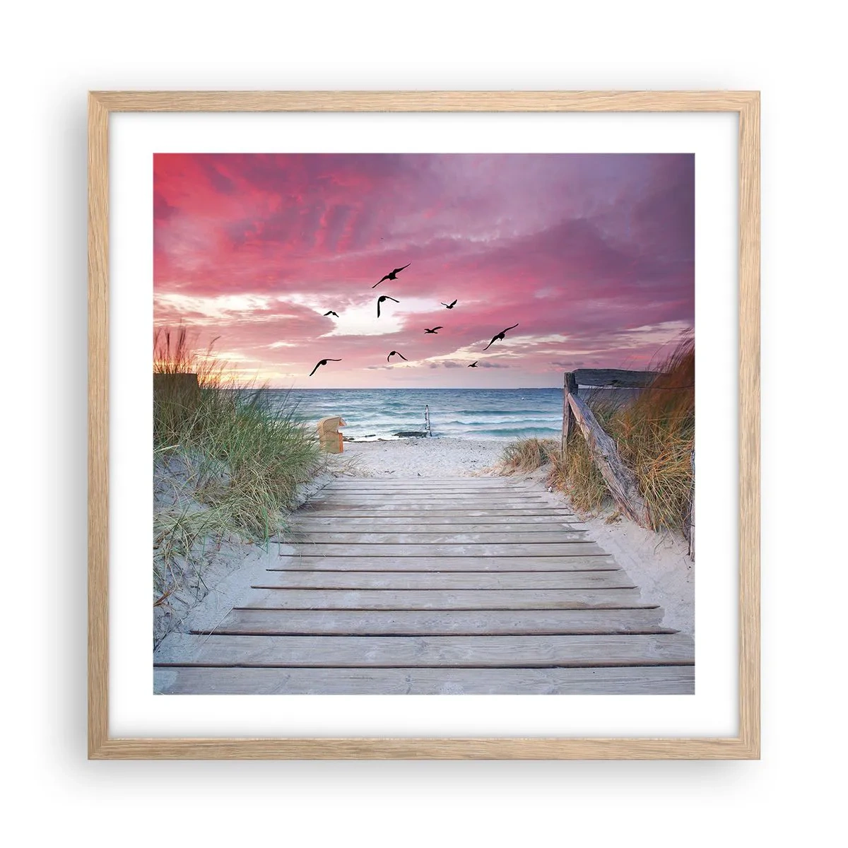 Een poster in een licht eiken lijst - Baltische indruk - 50x50 cm