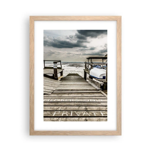 Een poster in een licht eiken lijst - Middernacht strand - 30x40 cm