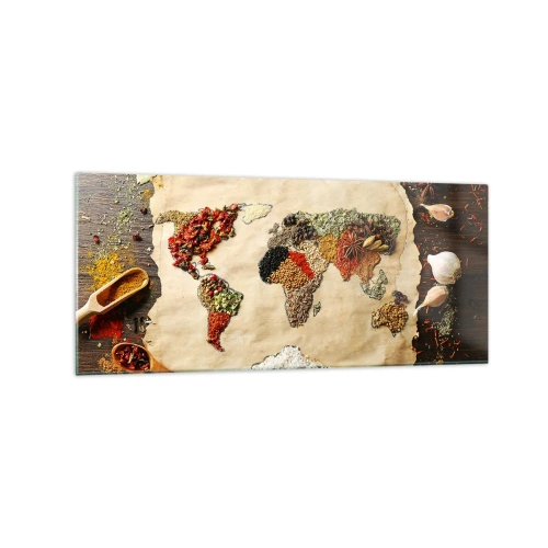Schilderen op glas - Alle smaken van de wereld - 120x50 cm