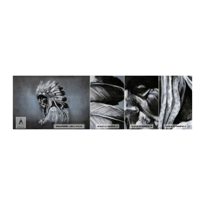 Fotobehang Monster Zelfklevend Deluxe Sticker - Keer terug naar de wortels - Indisch, Pluim, Man - 100x30 cm